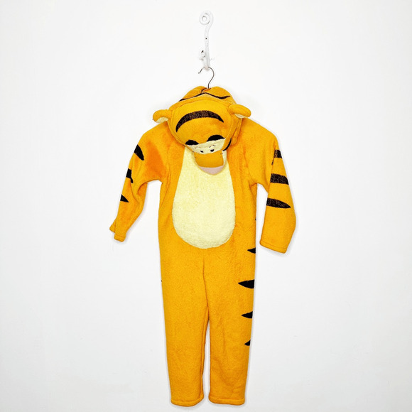 Disney Winnie The Pooh Tigger Tiger Costume one piece fuzzy warm Kids 4-6X